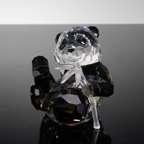 Swarovski Crystal Panda Cub Figurine Signed by Heinz