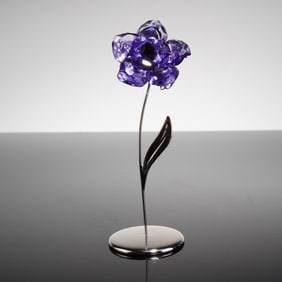 Swarovski Crystal Paradise Flower Figurine, Darany Tanzanite