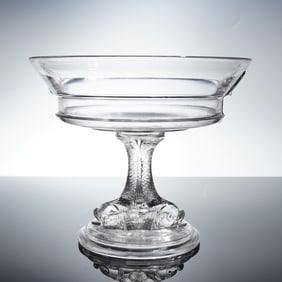 A Hobbs, Brockunier & Co. Early American Pressed Glass Dolphin Compote
