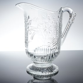 A Beaver Falls Glass Co. Australia Pattern EAPG Hummingbird Pitcher