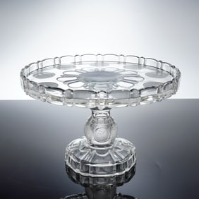 Central Glass Co. EAPG U.S. Coin Pattern Cake Stand