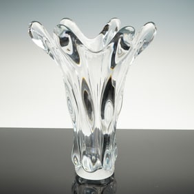 Art Vannes France Crystal Splash Vase