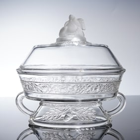 Gillinder Westward Ho Covered Compote