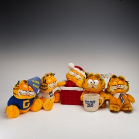A Collection of 5 R. Dakin & Company Garfield Themed Plush Toys