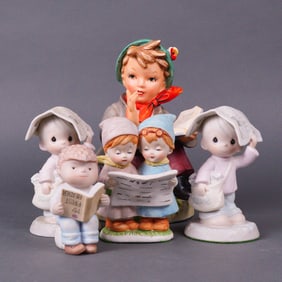 5pc Precious Moments and Clay in Mind Porcelain Figurines of Children