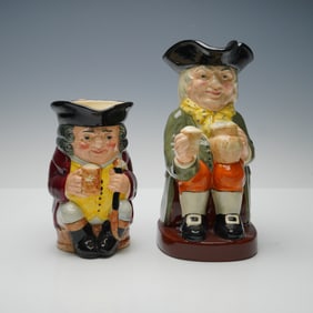 2pc Royal Doulton Toby Jugs, Jolly Toby and Happy John Jolly