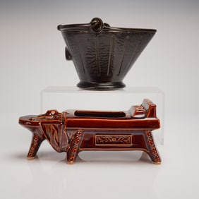 A Pair of McCoy Figural Earthenware Planters