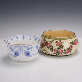 2pc Royal Doulton Porcelain Decorative Bowls, Country Rose + Fuschia