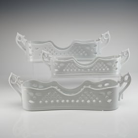 3pc Mikasa Manchester Porcelain Cutlery Caddies