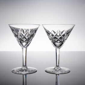 A Pair of Orrefors Crystal Martini Glasses