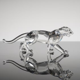 Swarovski Silver Crystal Figurine The Leopard by Michael Stamey