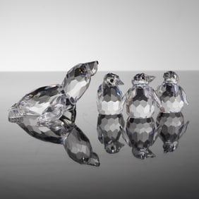 Collection of Four Swarovski Silver Crystal Baby Animal Figurines