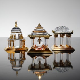 3pc Swarovski Crystal Memories Journeys Cathedral and Temple Figurines