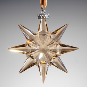 Swarovski Crystal 2009 SCS Gold Christmas Ornament
