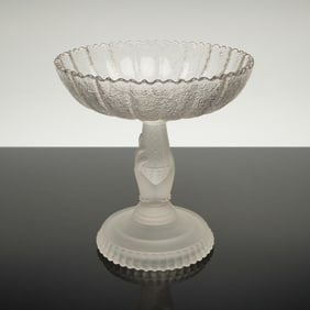 Hobbs Brockunier & Co. EAPG Tree of Life with Hand Frosted Glass Compote
