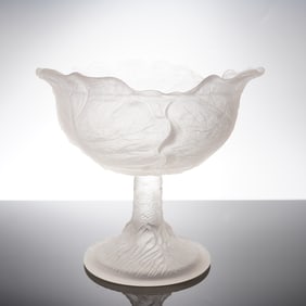 A Frosted Early American Pressed Glass Compote