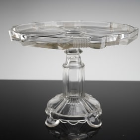 An Early American Pressed Glass Cake Stand
