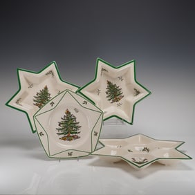 A 4pc Spode Christmas Tree Ceramic Serving Set