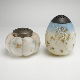 2pc Mount Washington Satin Glass Sugar Shakers