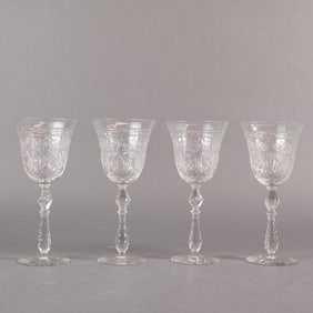A Set of Four Rock Sharpe Marina Crystal Water Goblets