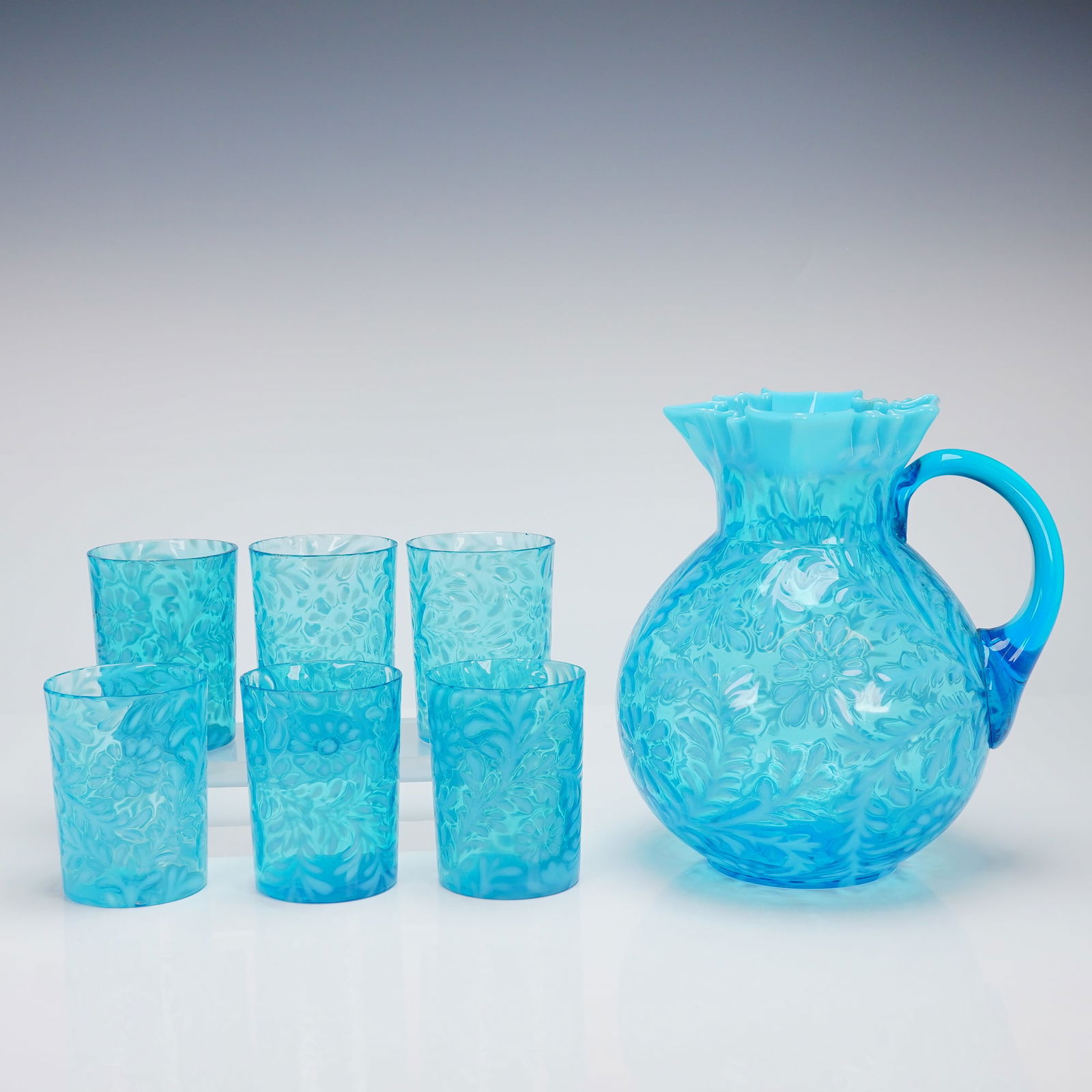 7-Piece Northwood Glass Company Daisy and Fern Beverage Set (1 of 3)