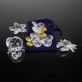 4pc Swarovski Crystal Marine Figurines, Signed