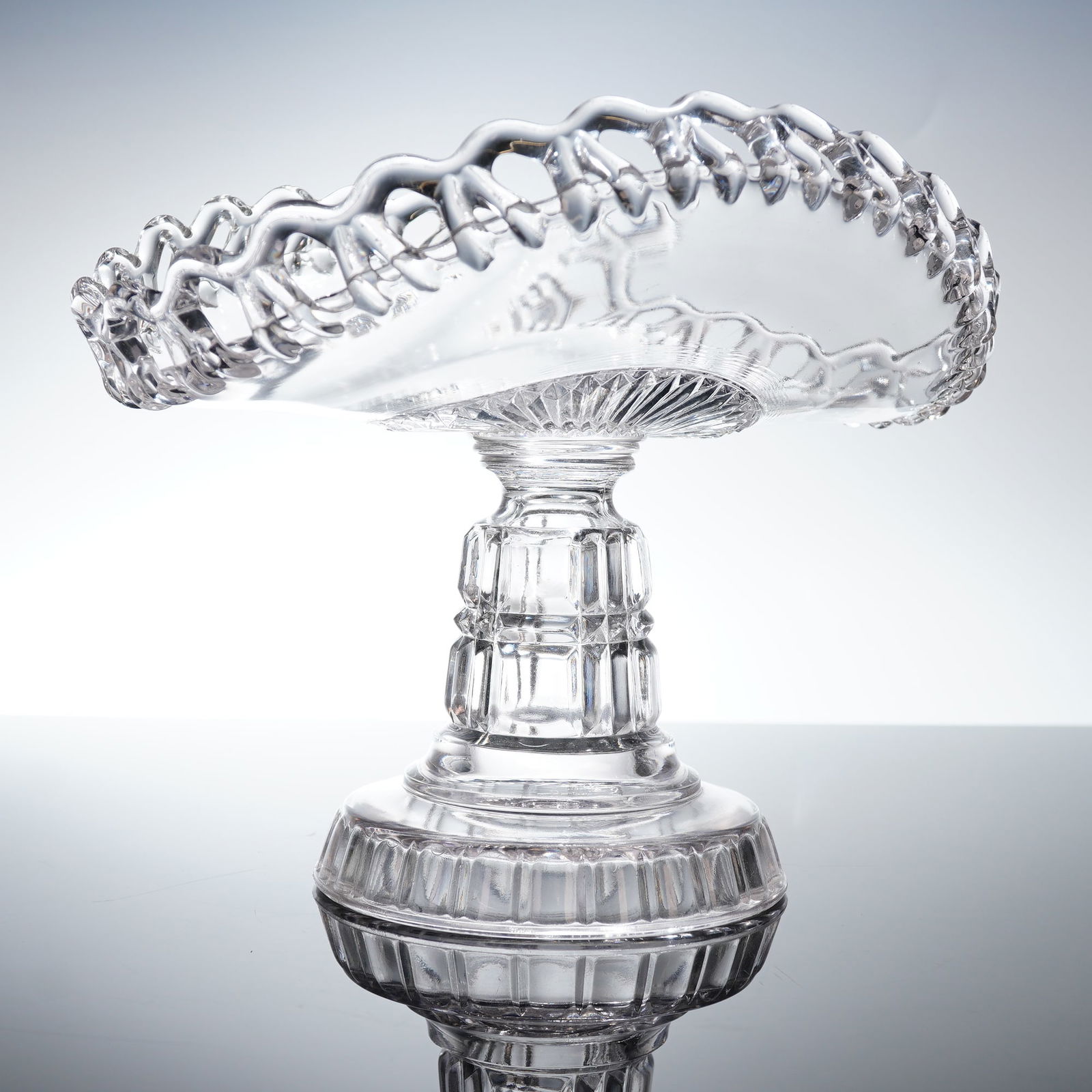 An Early American Pressed Glass (EAPG) Wedding Pattern Banana Stand (1 of 4)