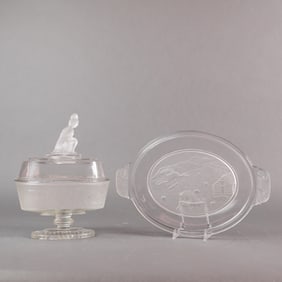 James Gillinder & Sons EAPG Covered Compote and Tray