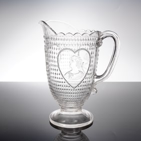 Kokomo American Pressed Glass Valentine Water Pitcher