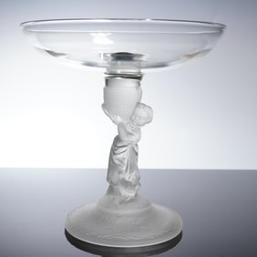 Gillinder Rustic Frosted Figural Compote