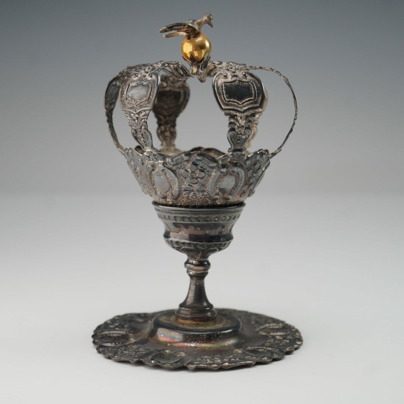 2pc Spanish Colonial Crown and Stand Silver Set (1 of 5)