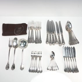 39pc Christofle Marly Pattern Silverplate Flatware