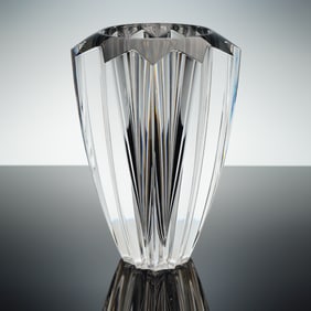 Orrefors Sweden Crystal Zodiak Geometric Vase