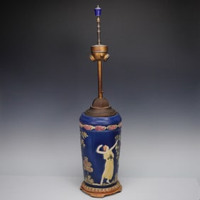 Weller Classical Greek Cameo Art Pottery Lamp