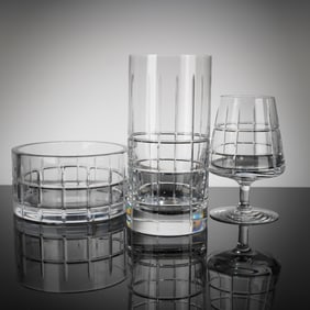 3pc Orrefors Street Crystal Barware Set