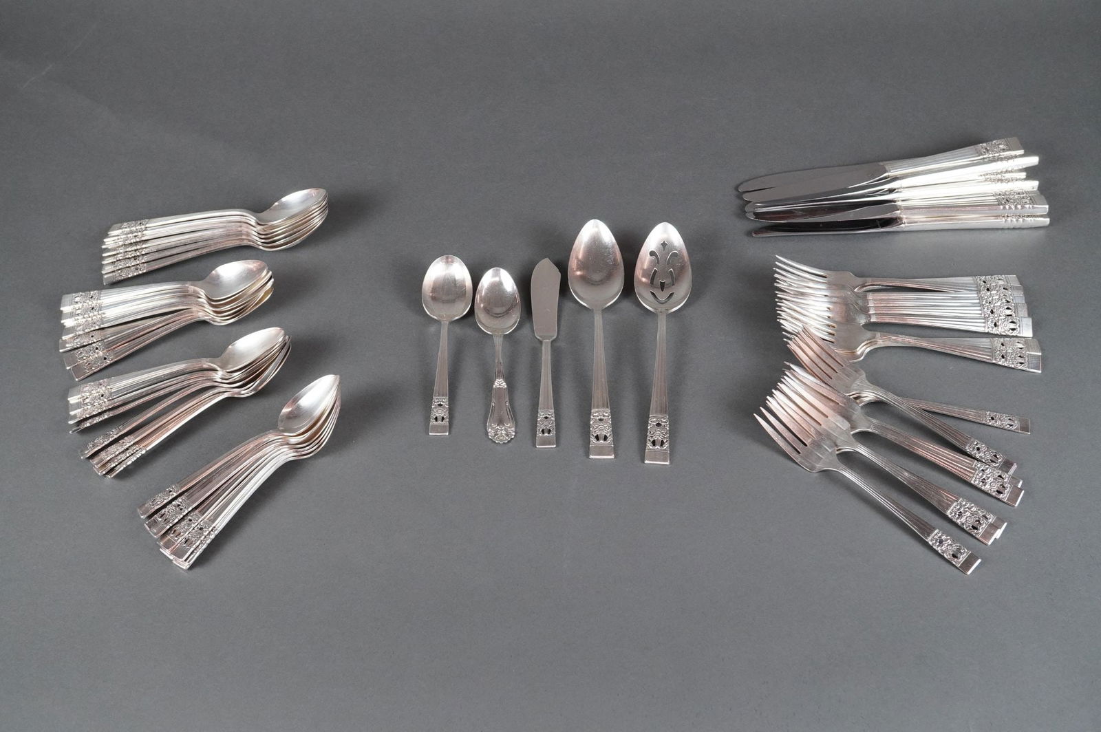 Collection of 55 Oneida Community Coronation Silverplate Flatware (1 of 6)