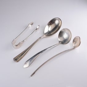 4 Sterling Silver Serving Implements, Am/British