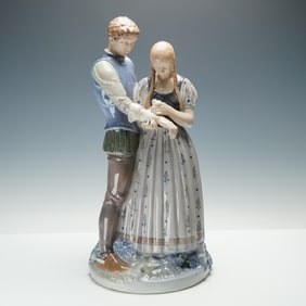 Royal Copenhagen Porcelain Sculpture, Knight and the Maiden Fair