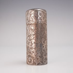 English Engraved Silver Scent Bottle Perfumer