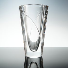 A Heavy Orrefors Swedish Crystal Vase