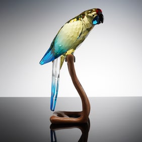 Swarovski Crystal Paradise Birds Green Rosella Jonquil Figurine