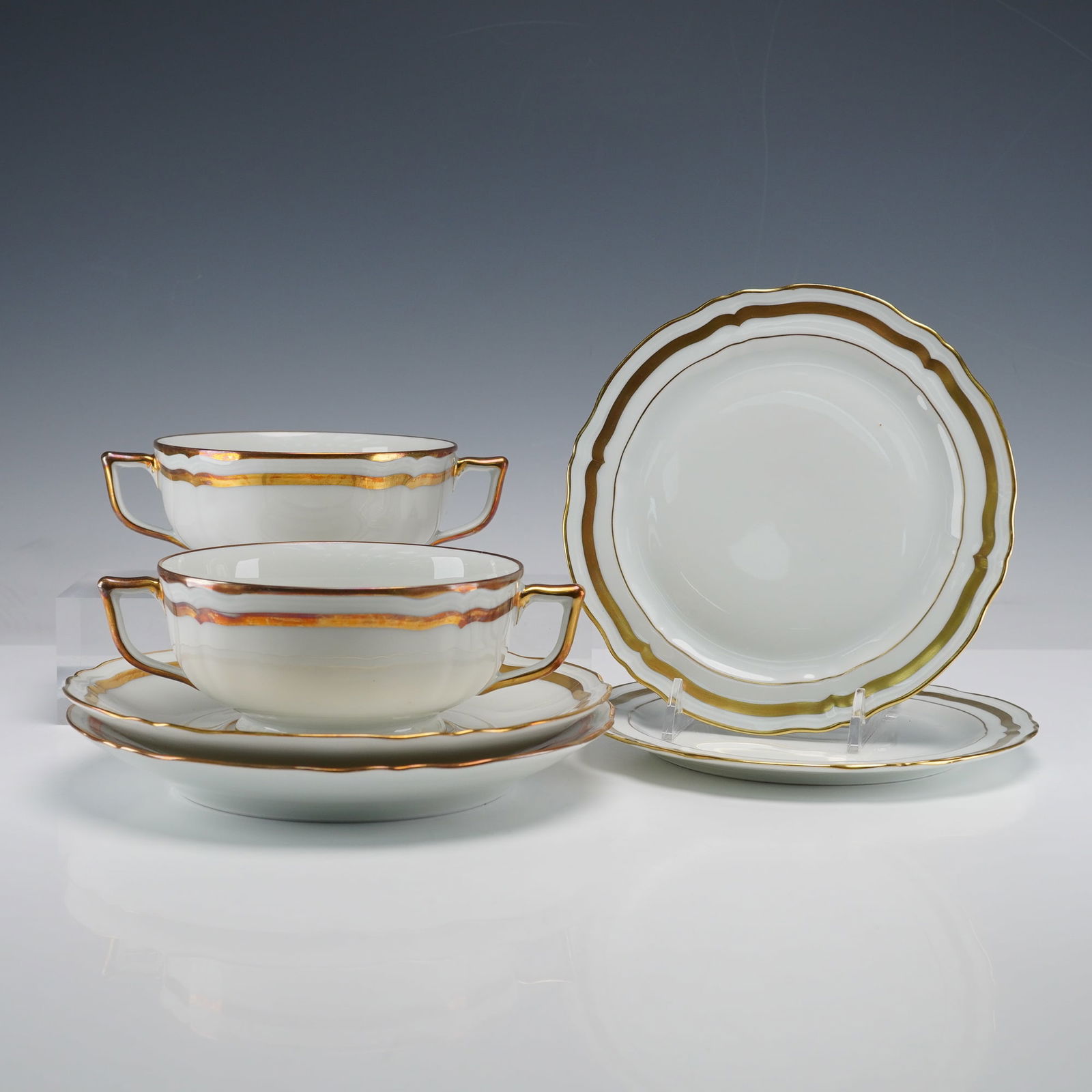 6pc Ceralene Raynaud Limoges Tableware Set, Marie Antoinette - Gold (1 of 3)