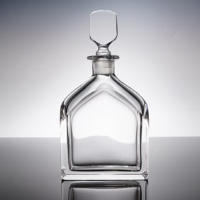 A Modern Heavy Crystal Decanter with Stopper