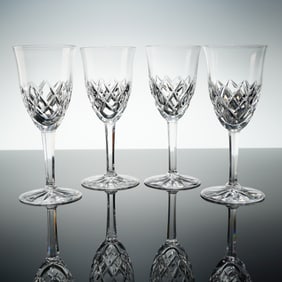 Set of Four Orrefors Cut Crystal Stemware Sherry Glasses