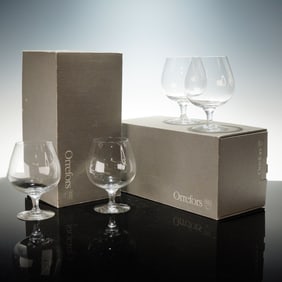 A Collection of Four Orrefors Clear Crystal Brandy Snifters