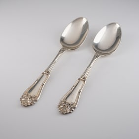 A Pair of Amston Gladstone Sterling Silver Serving Spoons