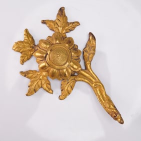 Tibetan Gilt Bronze Flower Figurine