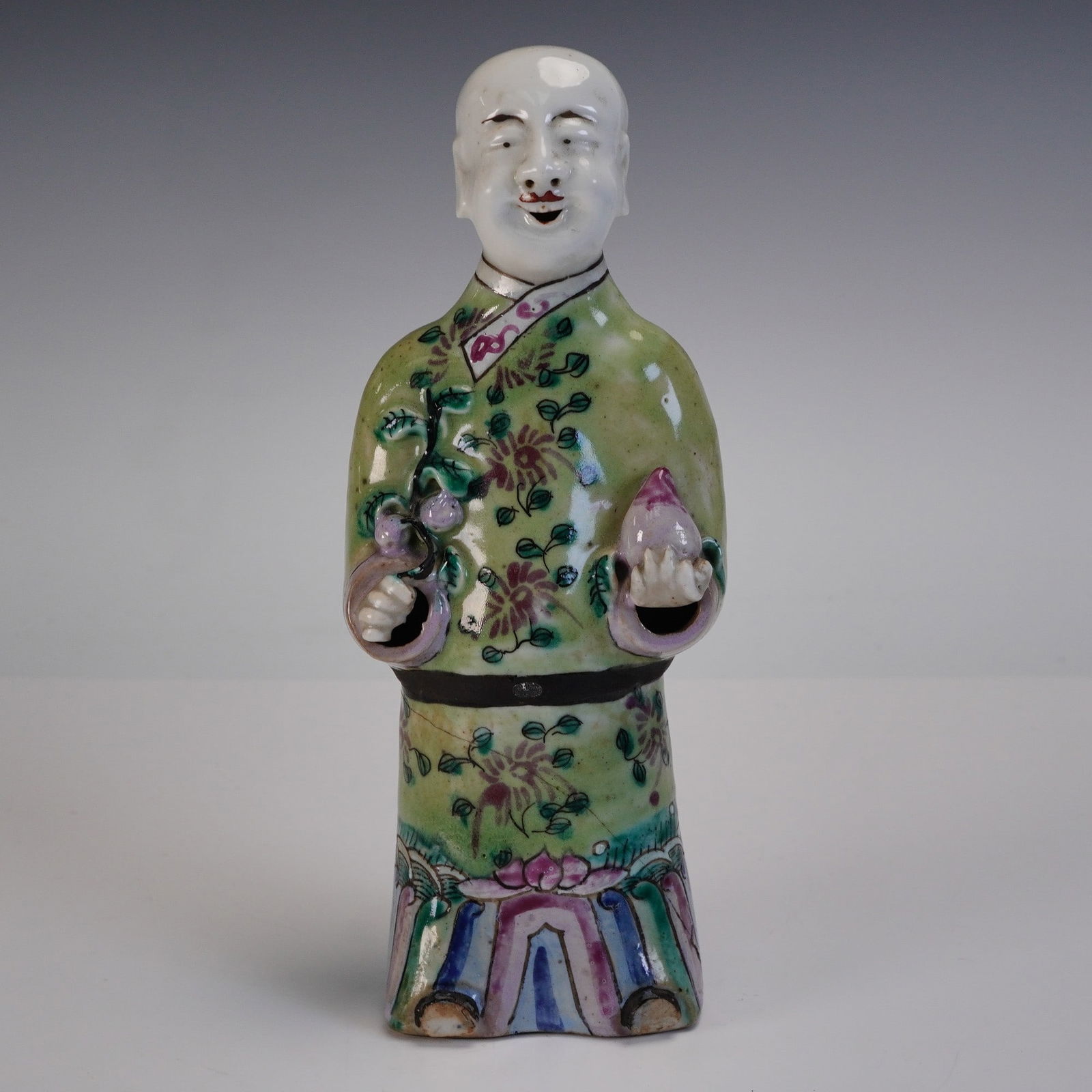 Chinese Green Famille Rose Porcelain Joss Stick Holder (1 of 5)