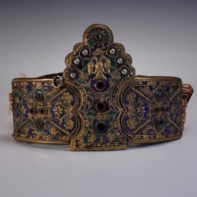 Ottoman Gilt Metal and Enamel Wedding Belt