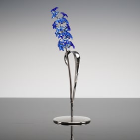 Swarovski Crystal Paradise Flowers Dindori Sapphire Figurine